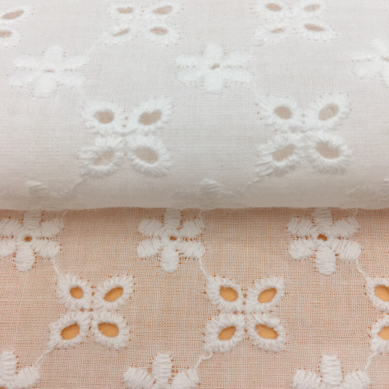 Cutwork Eyelet 100% Cotton Embroidered Fabric for Women's Wear Wholesa 4